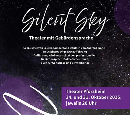 Flyer Deckblatt - Silent Sky - Theater mit Gebärdesprache